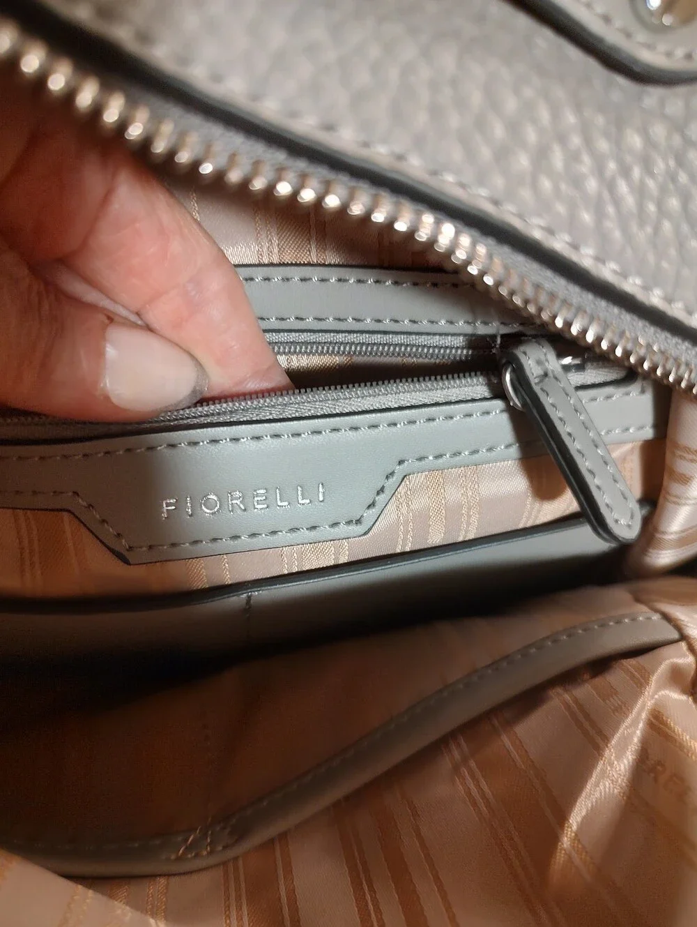 Fiorelli Light Gray Pebbled Mini Backpack